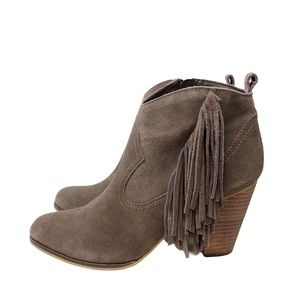 Steve Madden Ohio Suede Fringe Ankle Boots